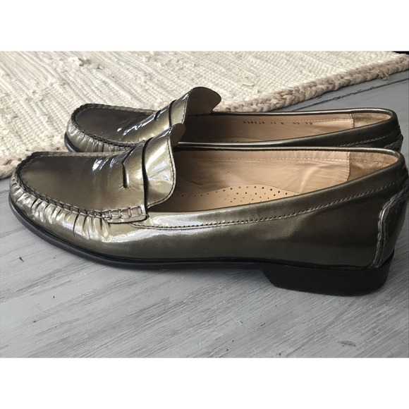 Cole Haan Soft Gold Patent Leather Penny Loafer Mens Sz 11 D29538 - Picture 5 of 12